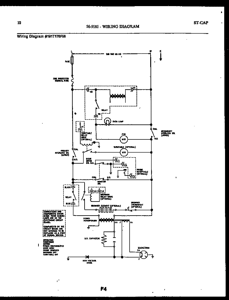 FUNCTIONAL PARTS Diagram and Parts List for 56-9602-10-01  Tappan Microwave