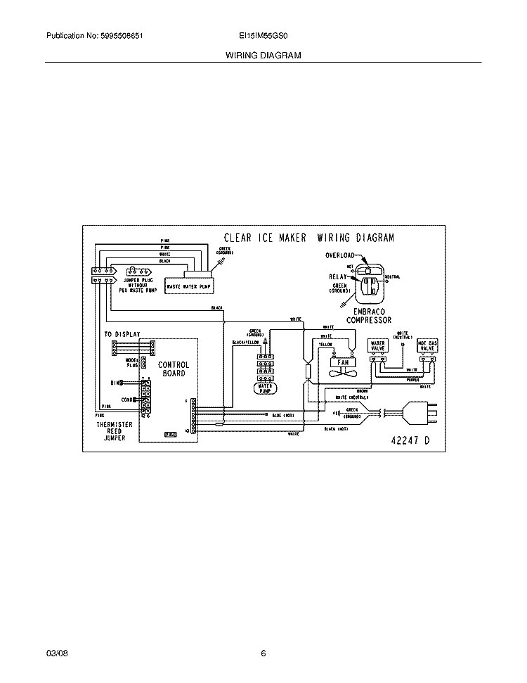 WIRING DIAGRAM Diagram and Parts List for EI15IM55GS0  Electrolux Ice Maker