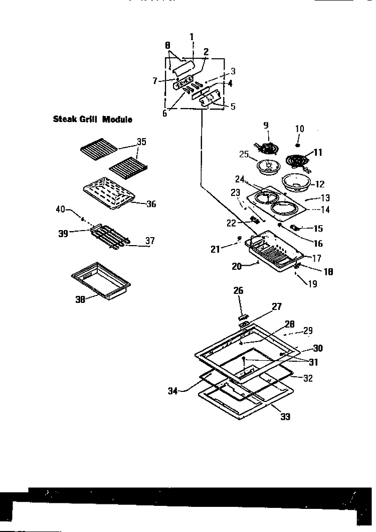 COOKTOP FRAME & SURFACE UNIT Diagram and Parts List for KS970GKD1  Frigidaire Range