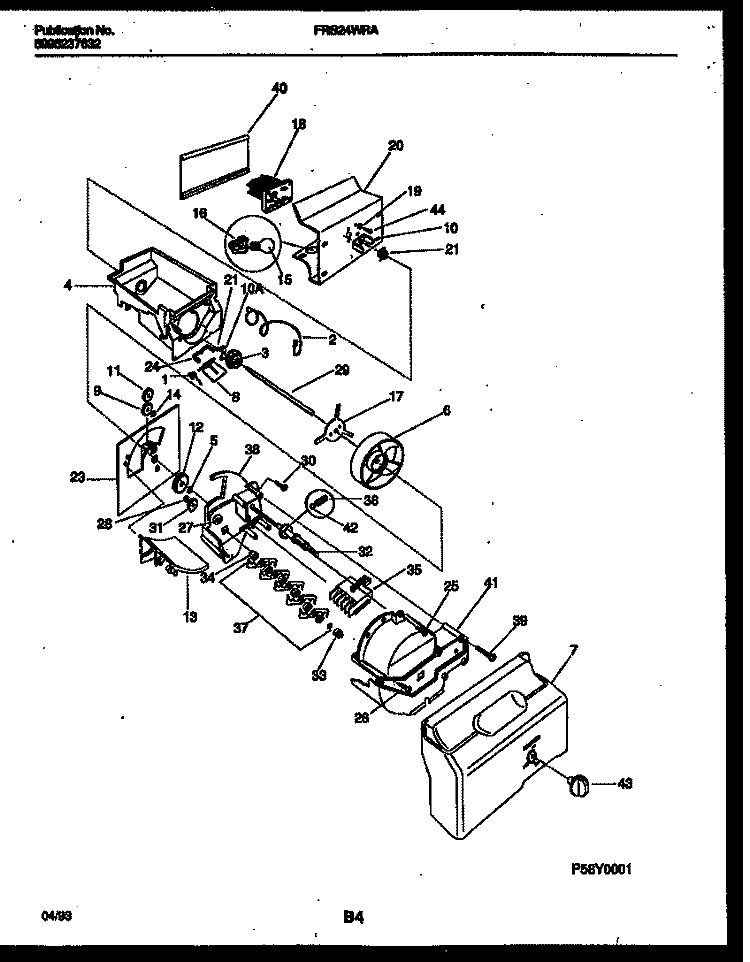 ICE DISPENSER Diagram and Parts List for FRS24WRAD2  Frigidaire Refrigerator