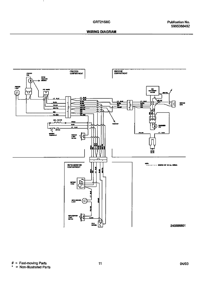 WIRING DIAGRAM Diagram and Parts List for GRT21S6CQ0  Gibson Refrigerator