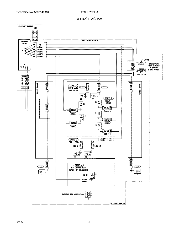 WIRING DIAGRAM Diagram and Parts List for E23BC78ISS0  Electrolux Refrigerator