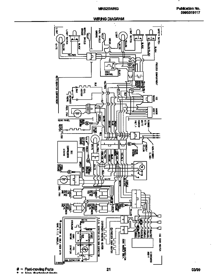 WIRING DIAGRAM Diagram and Parts List for MRS20WRGD2  Frigidaire Refrigerator