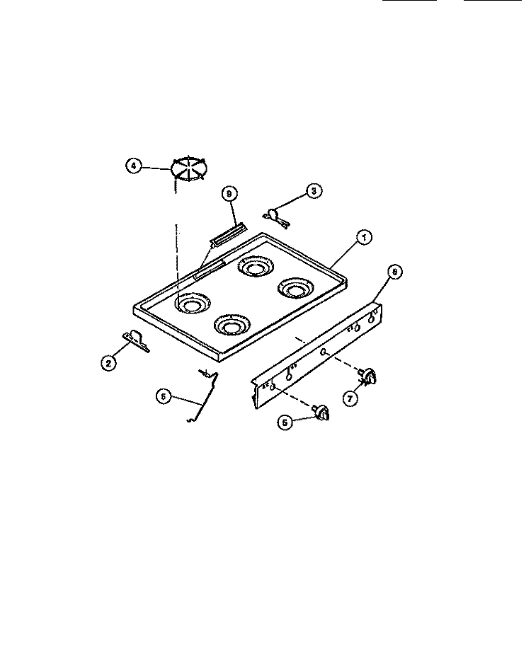 COOKTOP Diagram and Parts List for CGC1M1DXD  Gibson Range