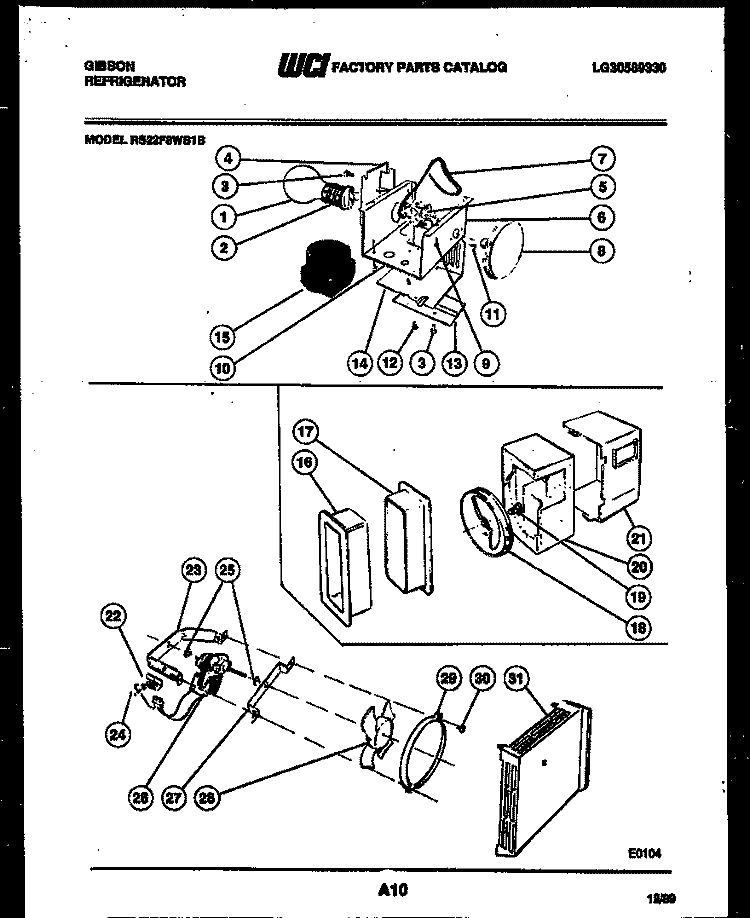 REFRIGERATOR CONTROL ASSEMBLY, DAMP Diagram and Parts List for RS22F8WS1B  Gibson Refrigerator