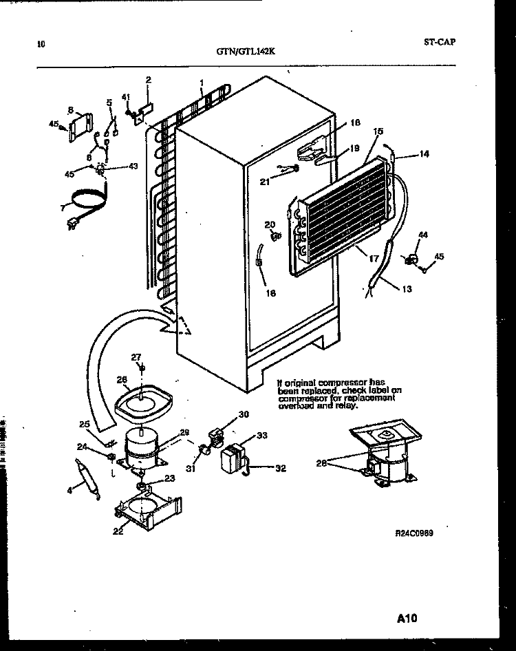 SYSTEM AND AUTOMATIC DEFROST PARTS Diagram and Parts List for GTL142HK0  Frigidaire Refrigerator