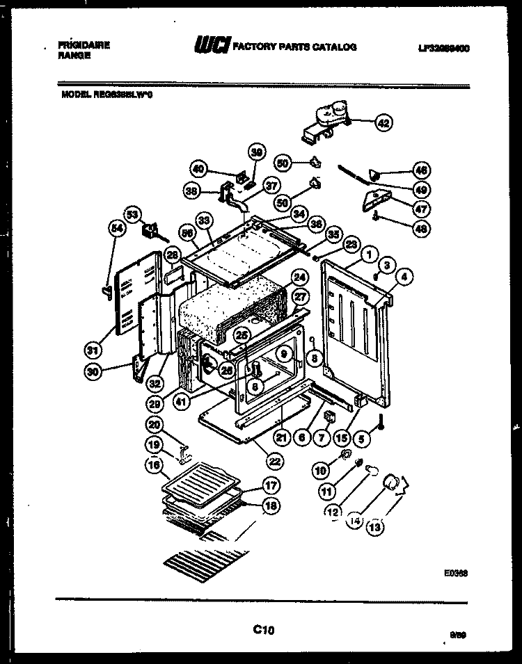 BODY PARTS Diagram and Parts List for REGS38BLL0  Frigidaire Range
