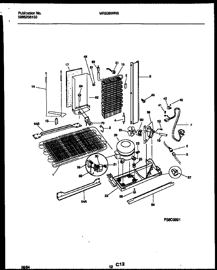SYSTEM AND AUTOMATIC DEFROST PARTS Diagram and Parts List for MRS26WRBD0  Frigidaire Refrigerator