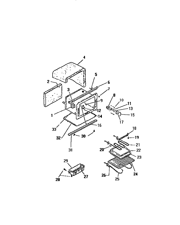 OVEN CAVITY Diagram and Parts List for REP306CD0  Kelvinator Range