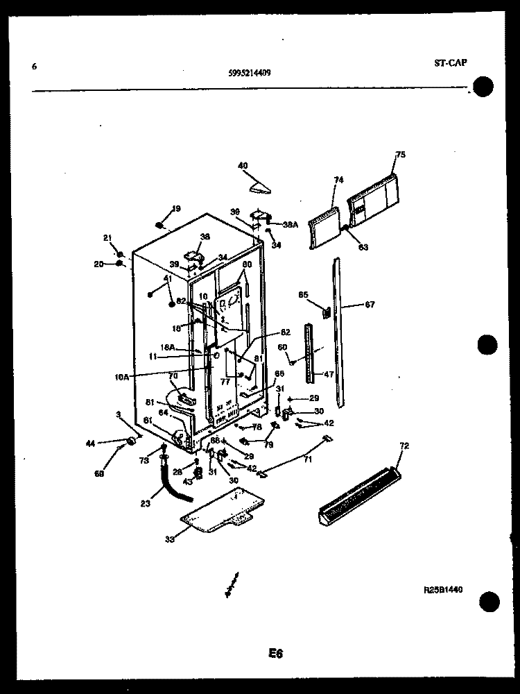 CABINET PARTS Diagram and Parts List for FGI220JN1D  Kelvinator Refrigerator