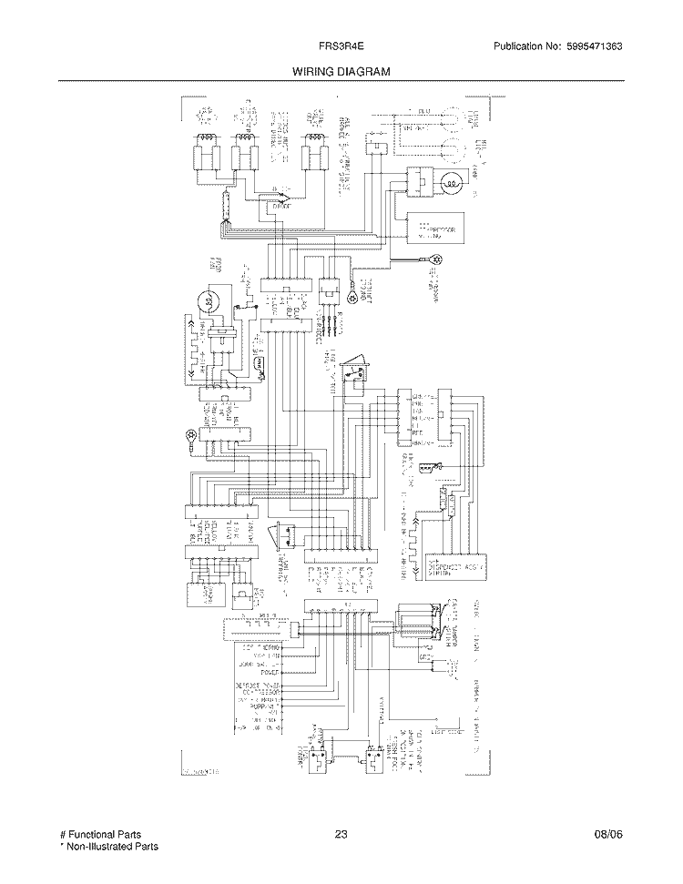 WIRING DIAGRAM Diagram and Parts List for FRS3R4EW9  Frigidaire Refrigerator