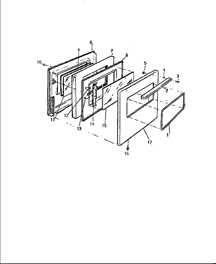 DOOR, GF710H Diagram and Parts List for GF710HXD0  Frigidaire Wall Oven