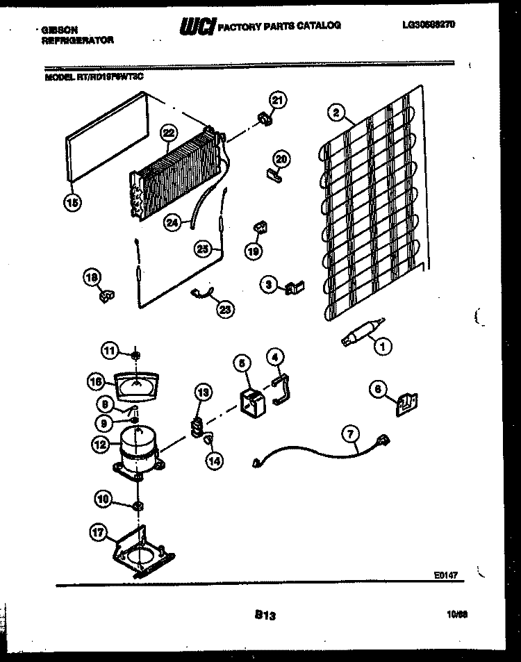 SYSTEM AND AUTOMATIC DEFROST PARTS Diagram and Parts List for RD19F6WT3C  Gibson Refrigerator