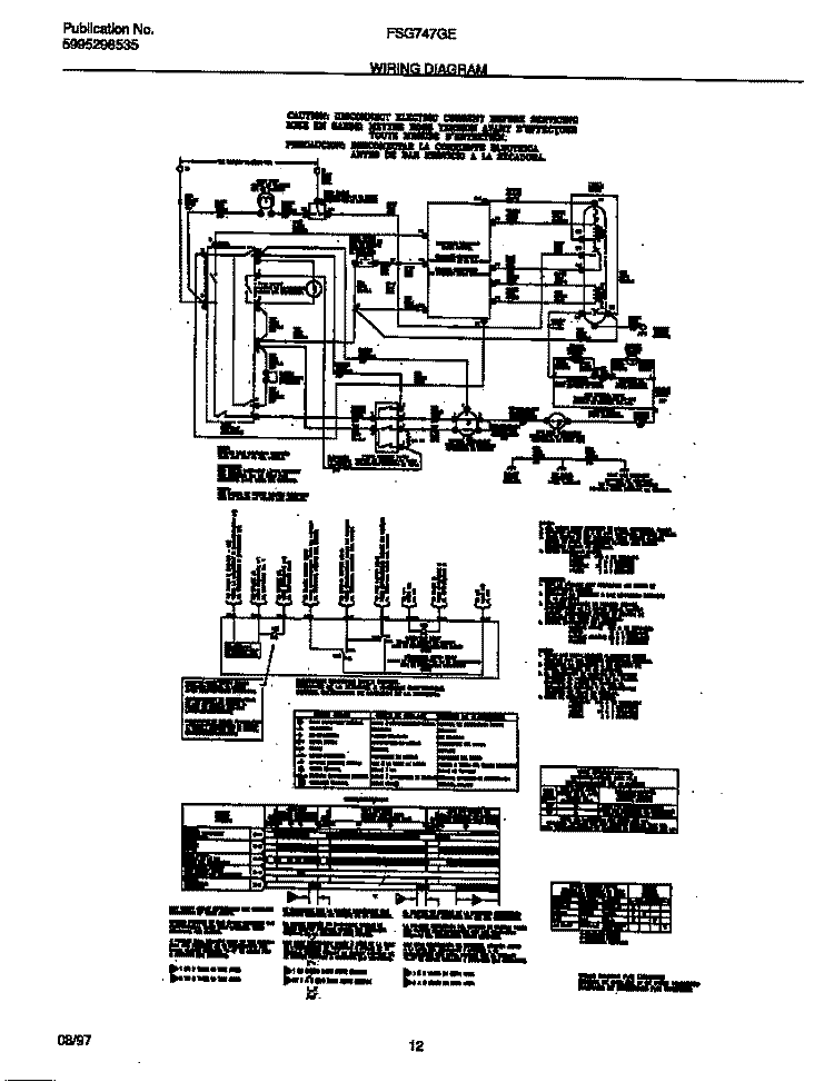 WIRING DIAGRAM Diagram and Parts List for FSG747GES1  Frigidaire Dryer
