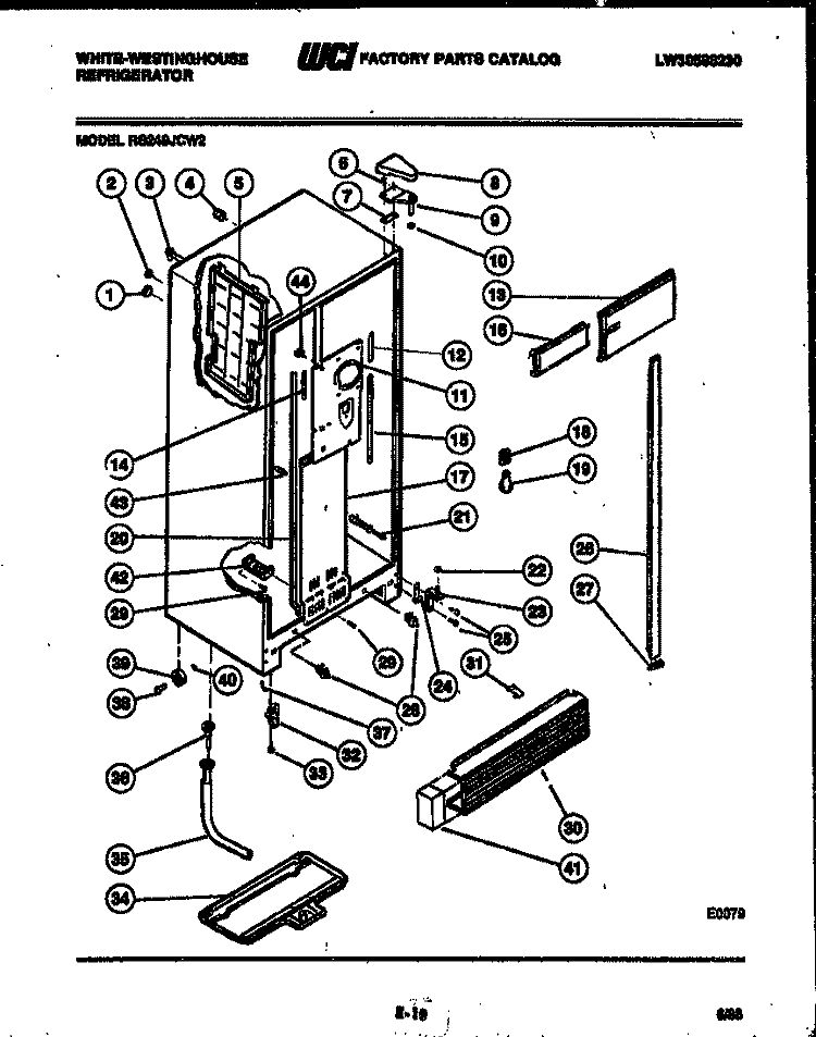CABINET PARTS Diagram and Parts List for RS249JCD2  Frigidaire Refrigerator