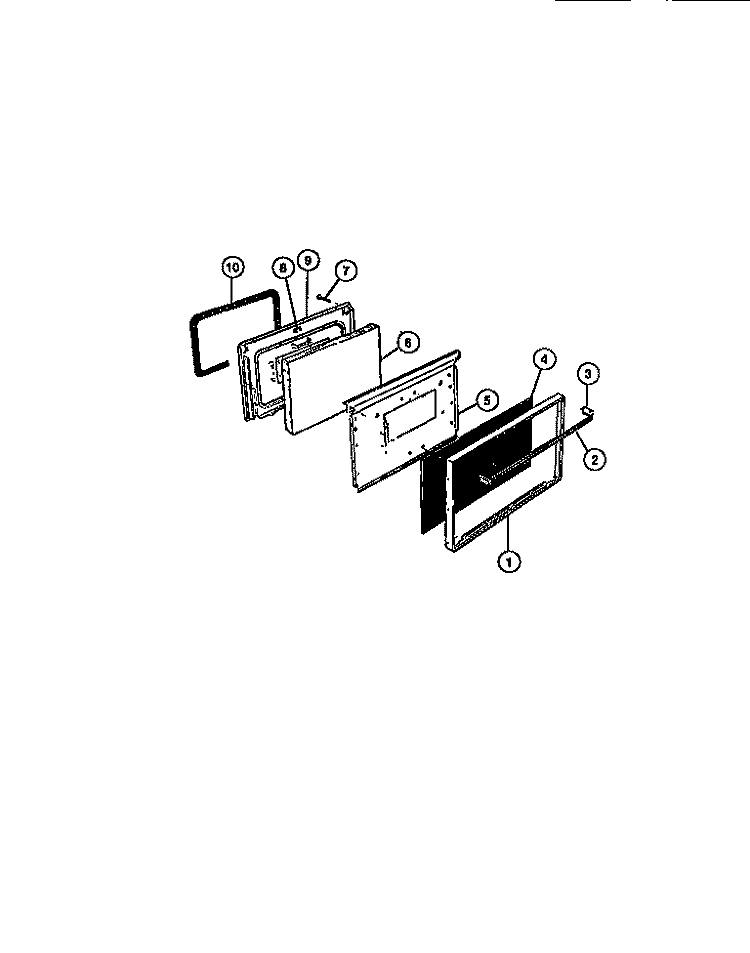 OVEN DOOR Diagram and Parts List for CGC3M6DXD  Gibson Range