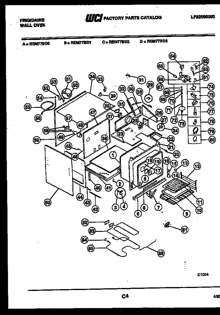 LOWER BODY PARTS Diagram and Parts List for REM77BDB0  Frigidaire Microwave Oven Combo