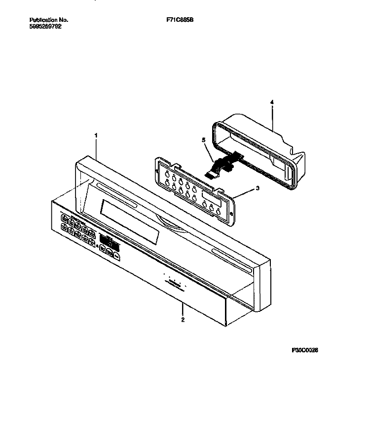 CONSOLE PAGE Diagram and Parts List for F71C885BB0  Frigidaire Dishwasher