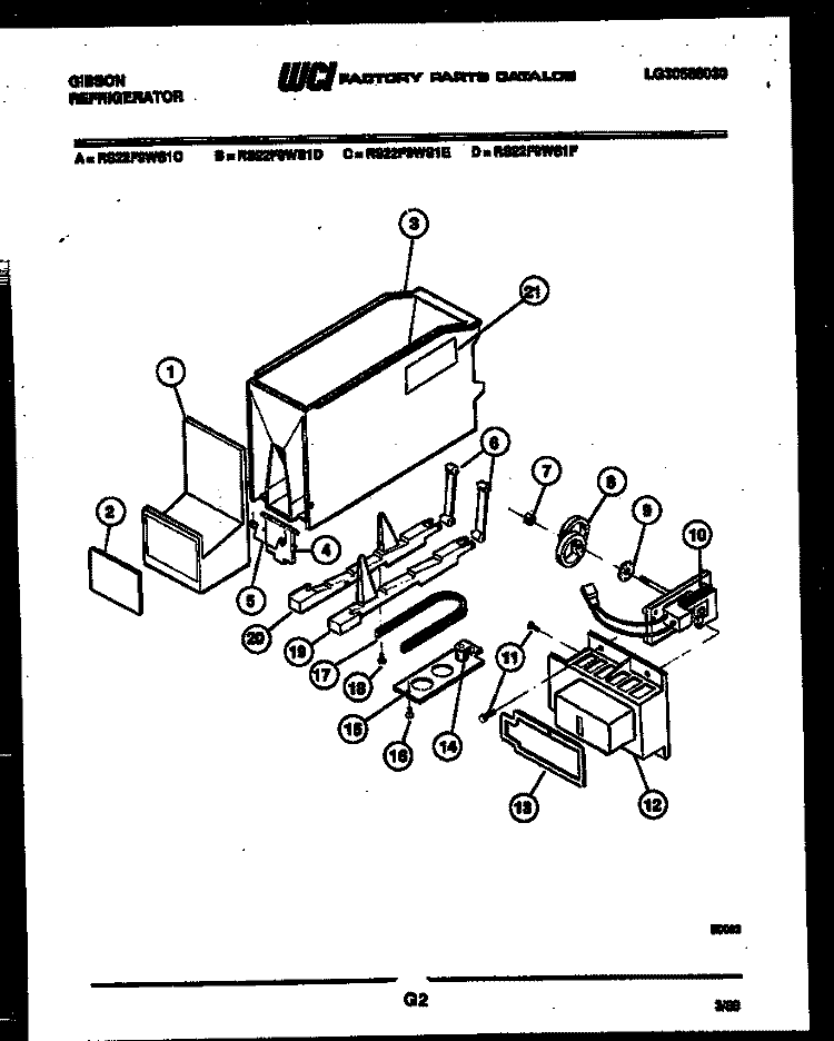 ICE DISPENSER Diagram and Parts List for RS22F9WS1F  Gibson Refrigerator