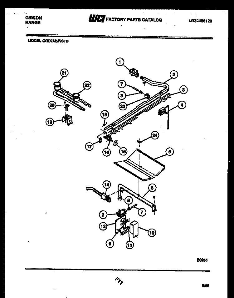 BURNER PARTS Diagram and Parts List for CGC2M5WSTB  Gibson Range
