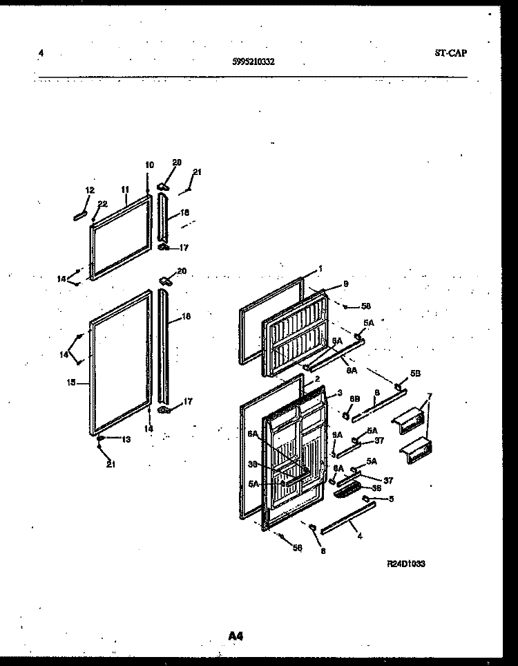 DOOR PARTS Diagram and Parts List for RT179NCH0  Frigidaire Refrigerator