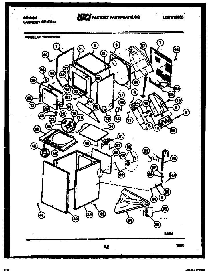 BODY PARTS Diagram and Parts List for WL24F4WWMB  Gibson Washer