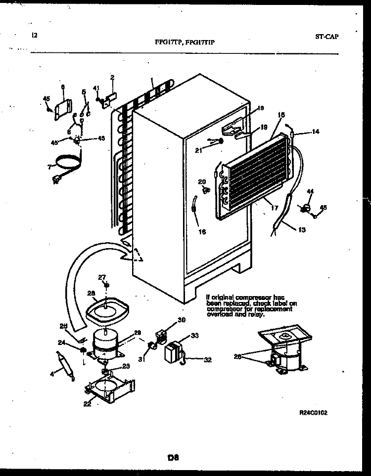 SYSTEM AND AUTOMATIC DEFROST PARTS Diagram and Parts List for FPG17TIPW0  Frigidaire Refrigerator
