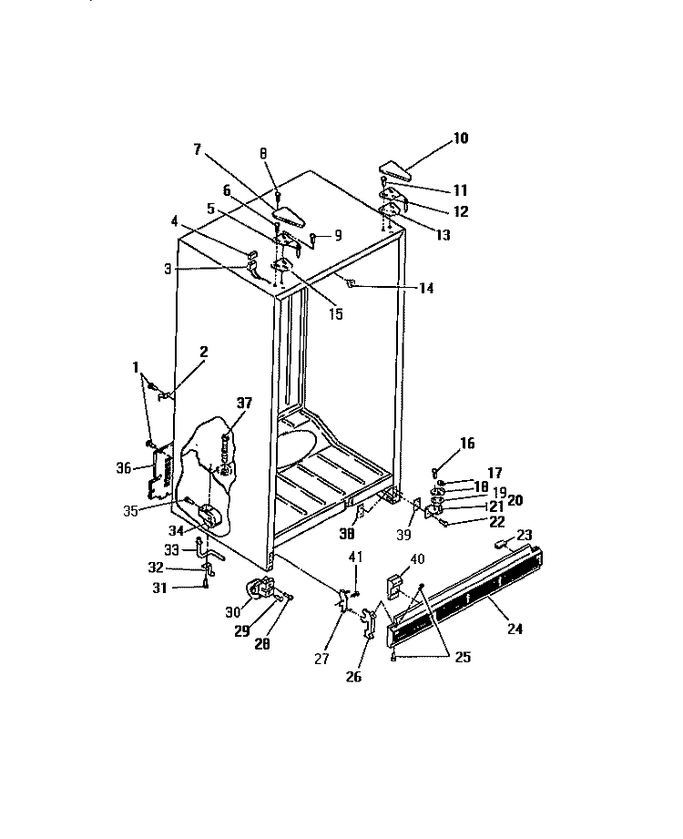 CABINET Diagram and Parts List for FPE26VWCL0  Frigidaire Refrigerator