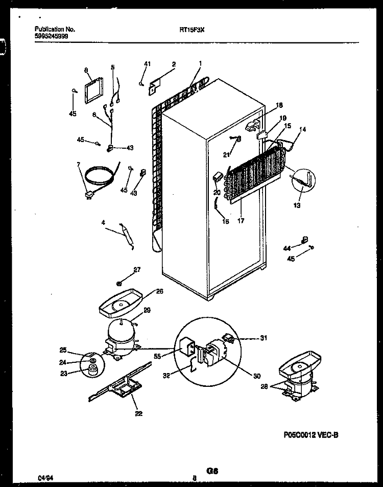 SYSTEM AND AUTOMATIC DEFROST PARTS Diagram and Parts List for RT15F3WX4C  Gibson Refrigerator