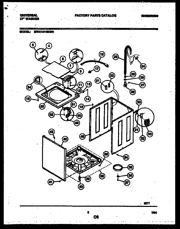 CABINET PARTS Diagram and Parts List for MWX121RBD0  Frigidaire Washer