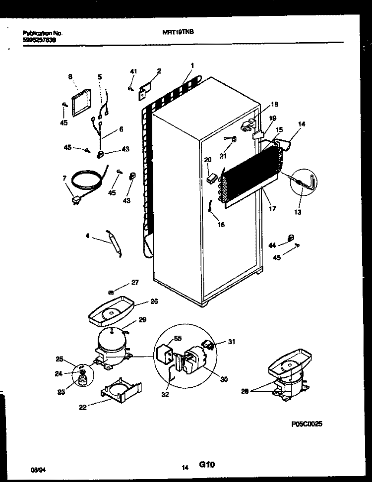 SYSTEM AND AUTOMATIC DEFROST PARTS Diagram and Parts List for MRT19TNBY1  Uni Refrigerator