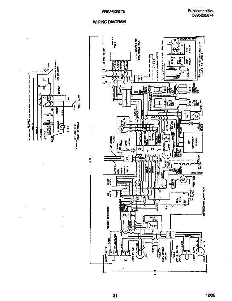 WIRING DIAGRAM Diagram and Parts List for FRS26XGCD5  Frigidaire Refrigerator