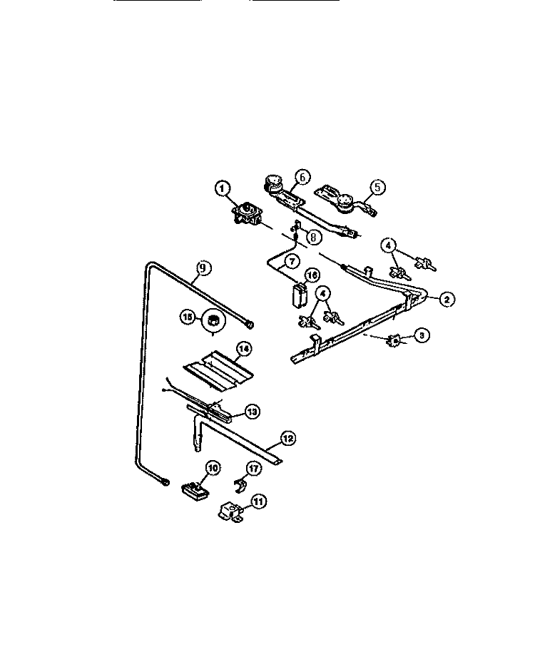 BURNER, MANIFOLD AND GAS CONTROL Diagram and Parts List for 30-1149-23-01  Tappan Range