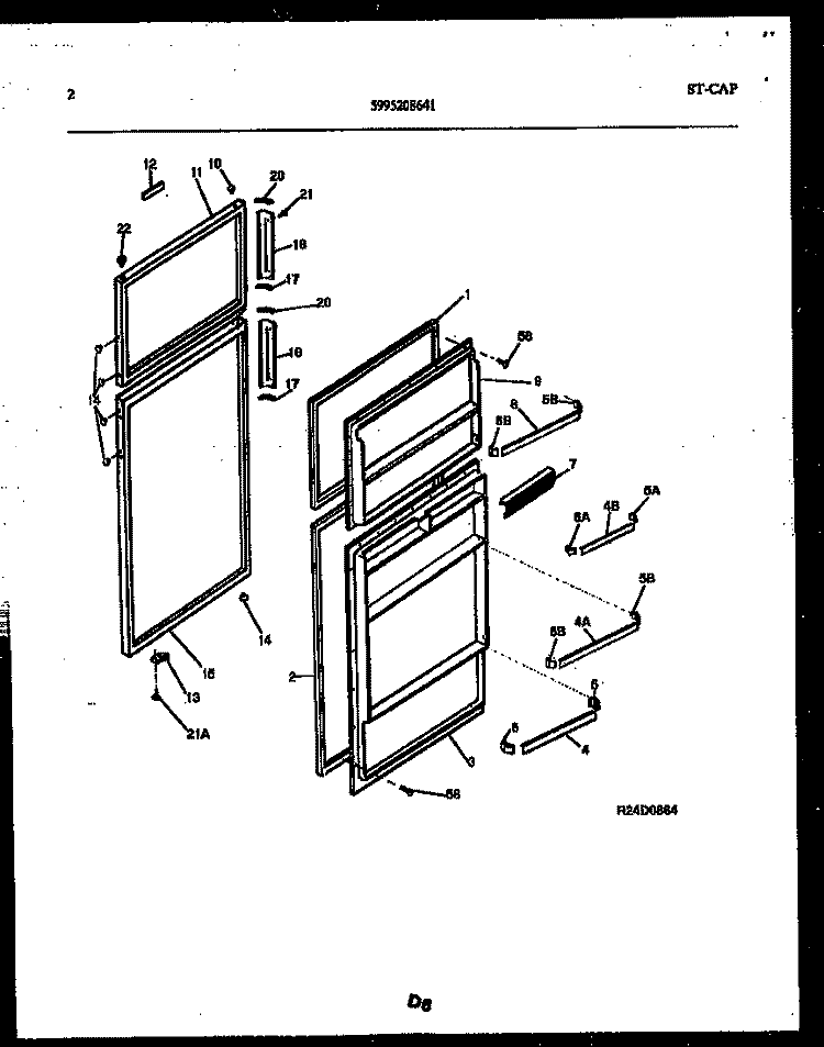 DOOR PARTS Diagram and Parts List for ATL/ATN130WK1  Frigidaire Refrigerator