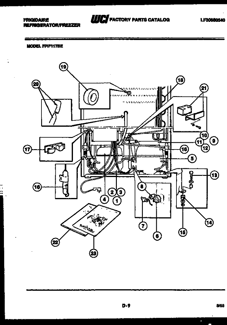 SYSTEM AND ELECTRICAL PARTS Diagram and Parts List for FPIF117BEL  Frigidaire Refrigerator