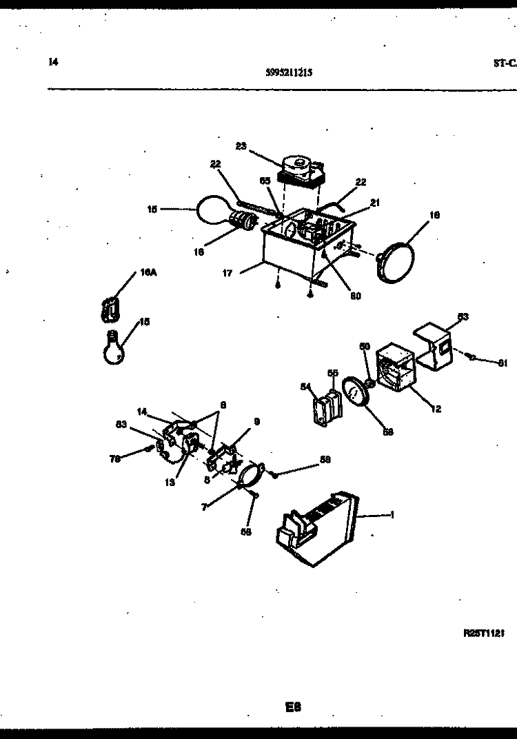 REFRIGERATOR CONTROL ASSEMBLY, DAMP Diagram and Parts List for RS249NCD0  Frigidaire Refrigerator