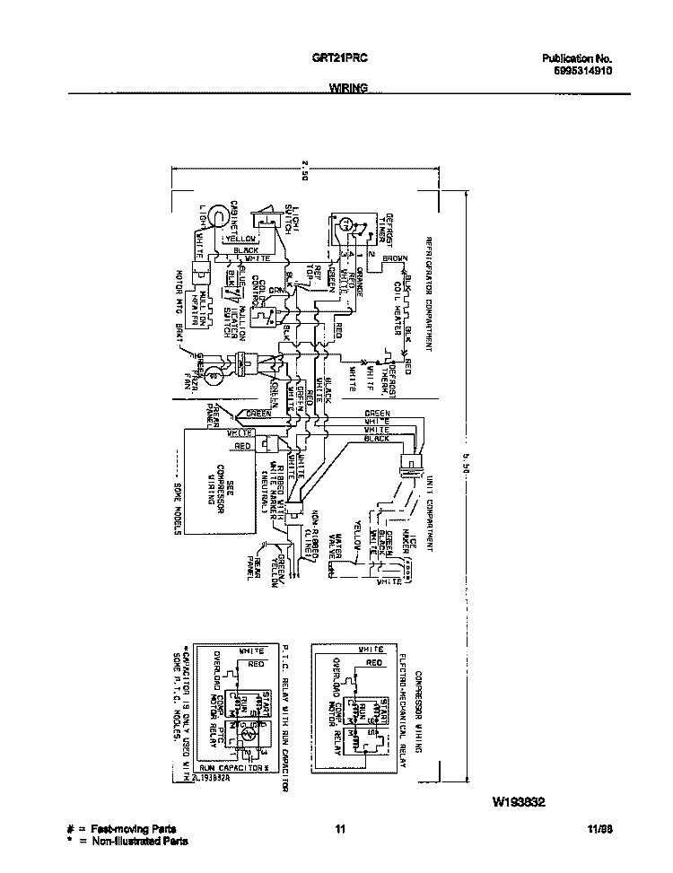 WIRING DIAGRAM Diagram and Parts List for GRT21PRCD5  Gibson Refrigerator