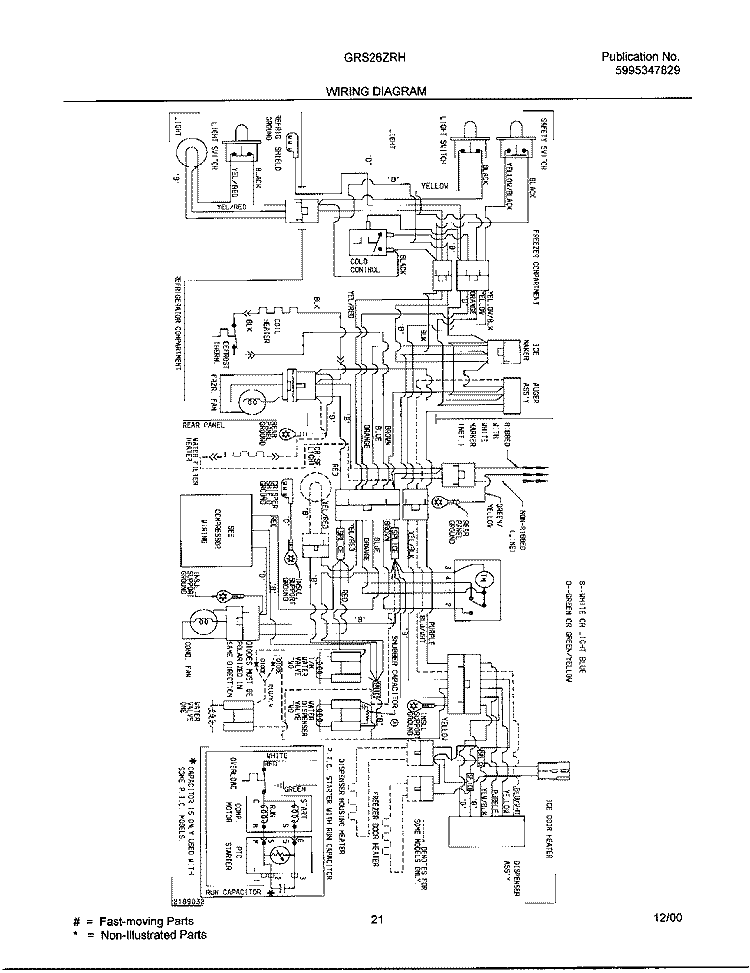 WIRING DIAGRAM Diagram and Parts List for GRS26ZRHW6  Gibson Refrigerator