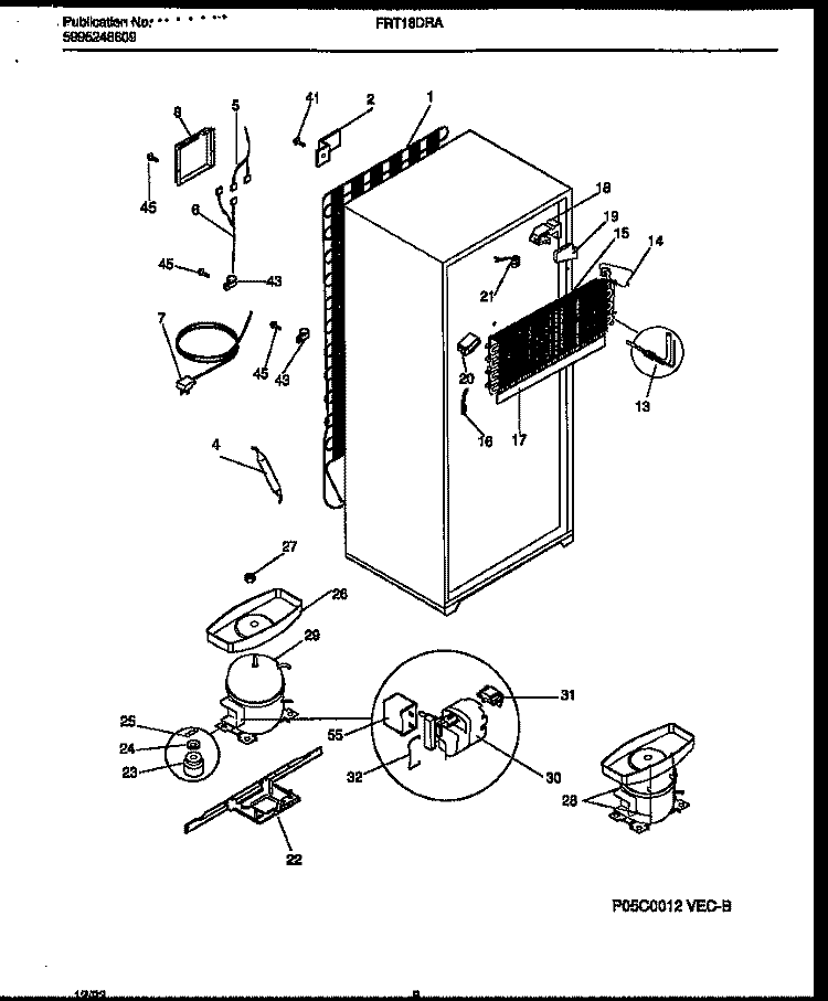 SYSTEM AND AUTOMATIC DEFROST PARTS Diagram and Parts List for FRT18DRAW0  Frigidaire Refrigerator