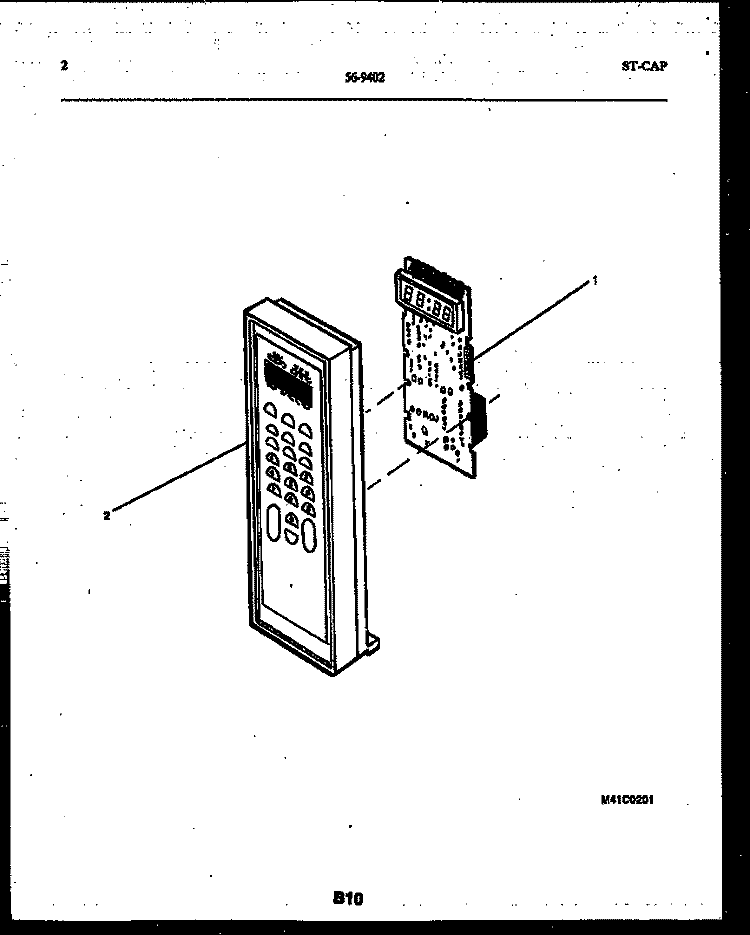 CONTROL PANEL Diagram and Parts List for 56-9402-10-01  Tappan Microwave