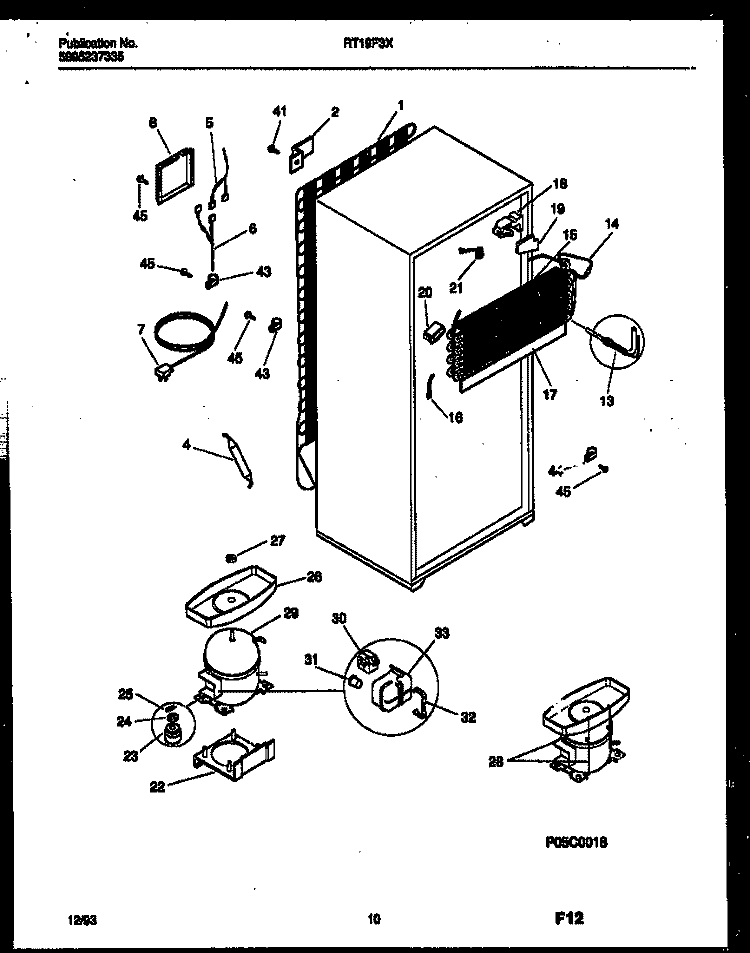 SYSTEM AND AUTOMATIC DEFROST PARTS Diagram and Parts List for RT19F3YX3C  Gibson Refrigerator