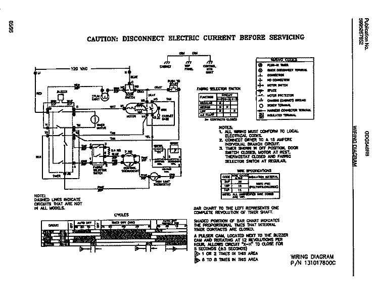 WIRING DIAGRAM Diagram and Parts List for GDG546RBD1  Gibson Dryer