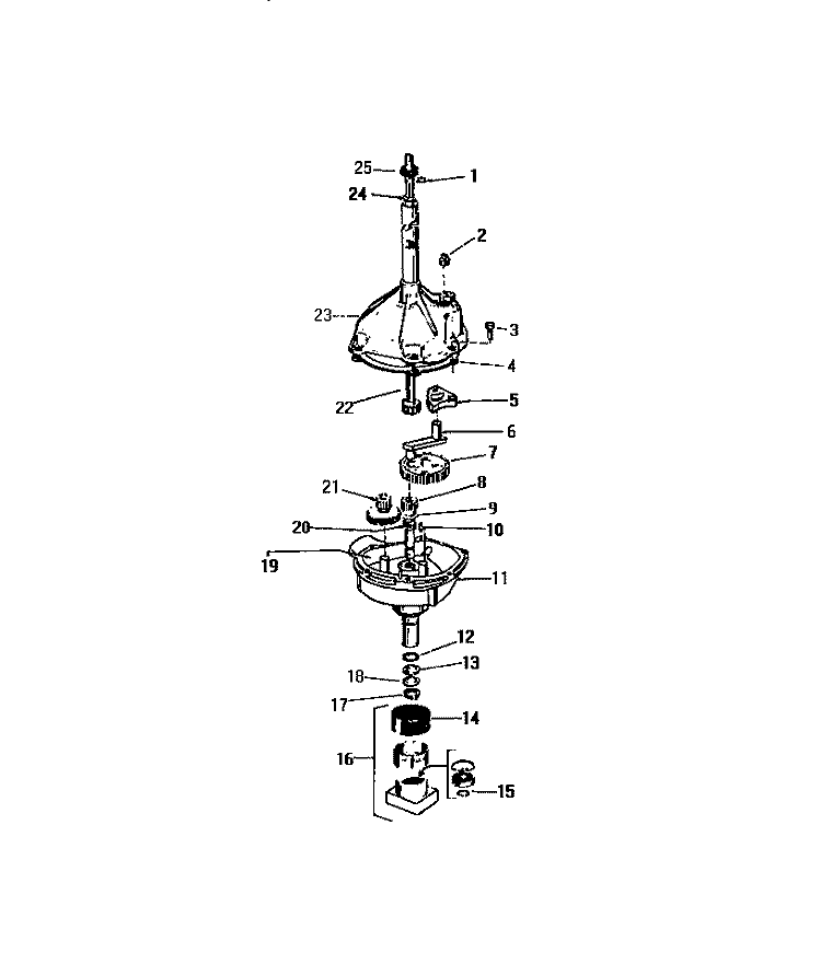 TRANSMISSION Diagram and Parts List for LA600JXV3  Frigidaire Washer