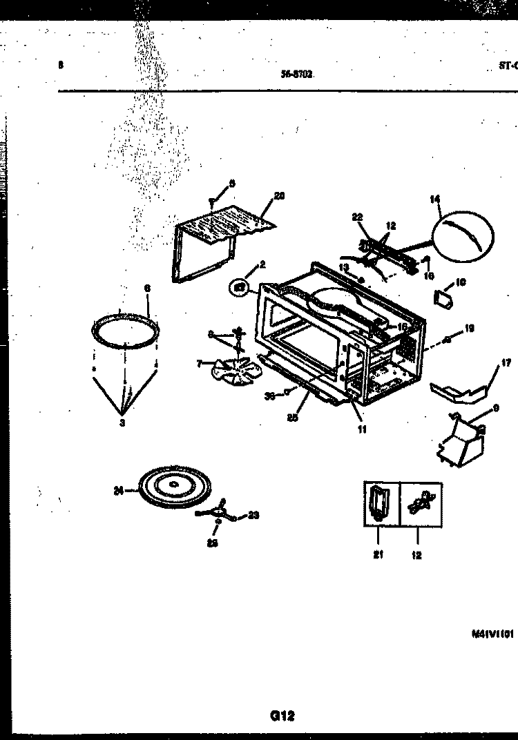WRAPPER AND BODY PARTS Diagram and Parts List for 56-8702-10-01  Tappan Microwave