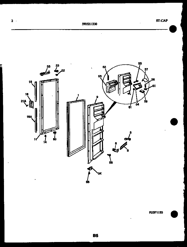 FREEZER DOOR Diagram and Parts List for FGW240JN0W  Kelvinator Refrigerator