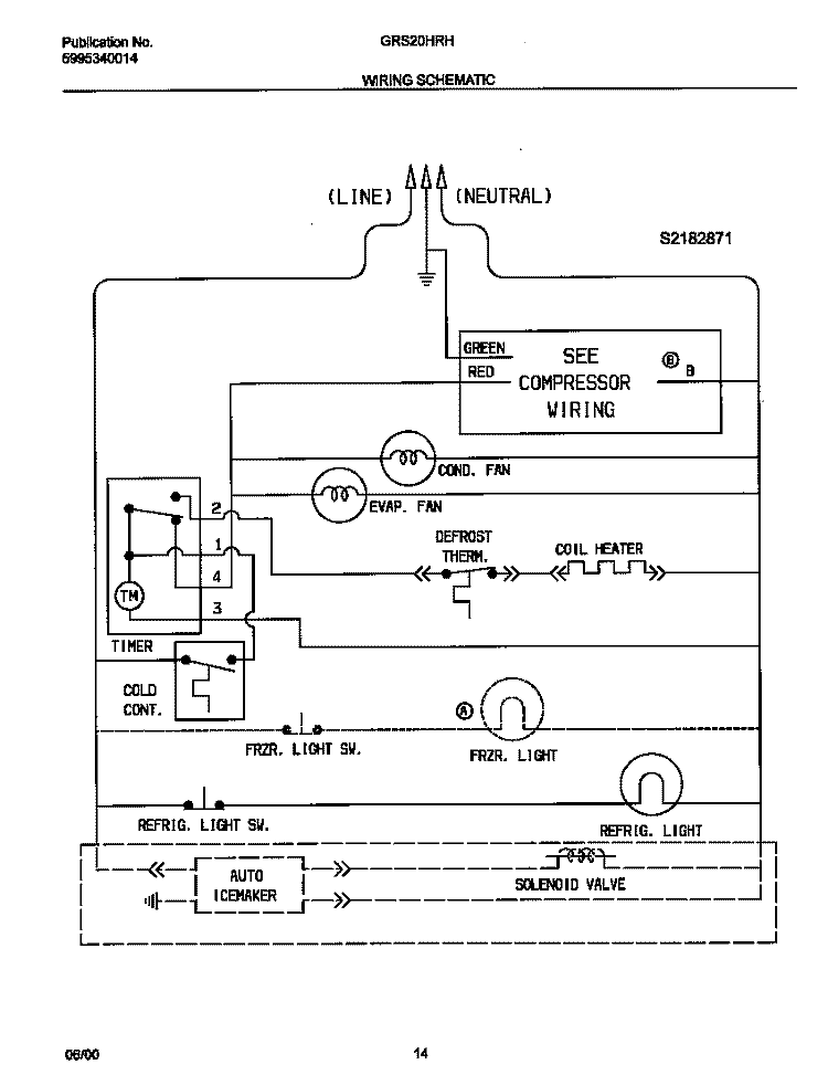 WIRING DIAGRAM Diagram and Parts List for GRS20HRHD3  Gibson Refrigerator