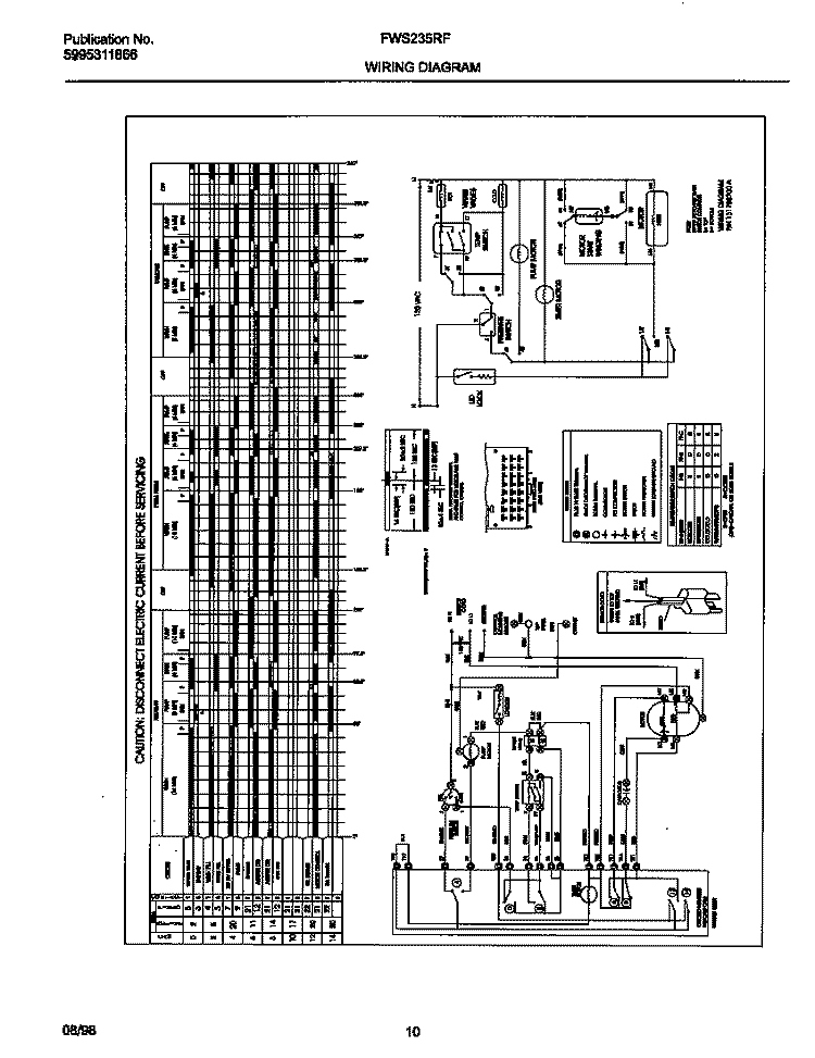 WIRING DIAGRAM Diagram and Parts List for FWS235RFS2  Frigidaire Washer