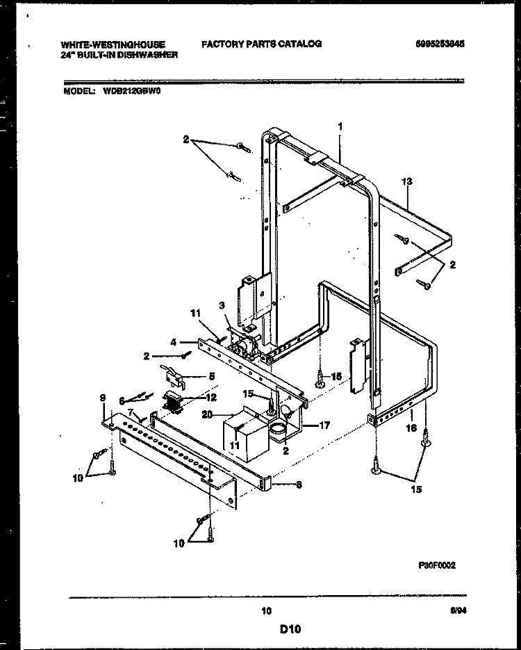POWER DRY AND MOTOR PARTS Diagram and Parts List for WDB212GBW0  Frigidaire Dishwasher
