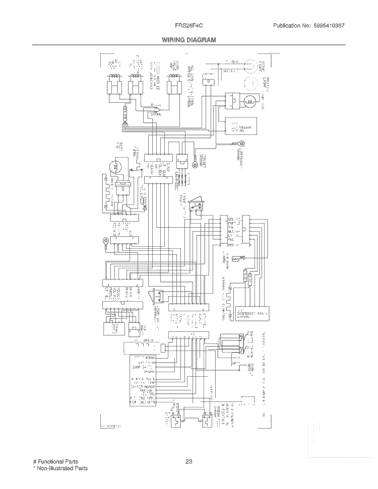 WIRING DIAGRAM Diagram and Parts List for FRS26F4CQ2  Frigidaire Refrigerator