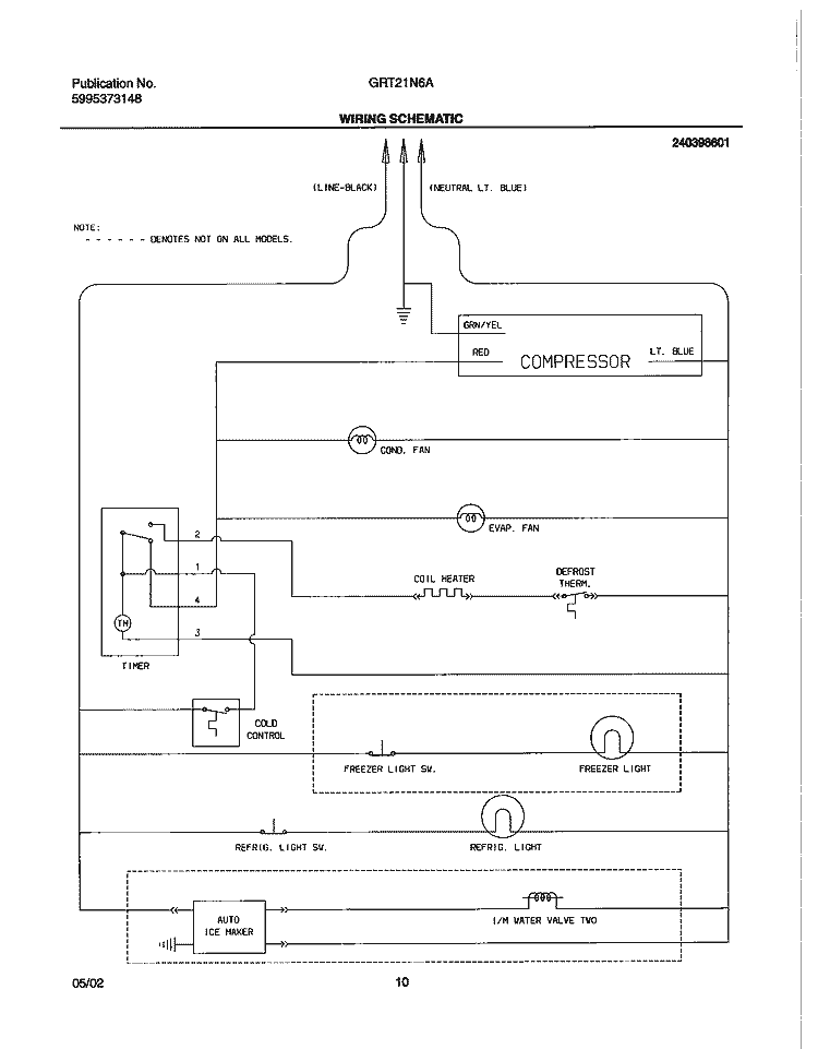 WIRING SCHEMATIC Diagram and Parts List for GRT21N6AQ2  Gibson Refrigerator
